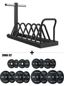 Armored Tusker Set I Hantelscheibenablage & 260kg Classic Iron Plates