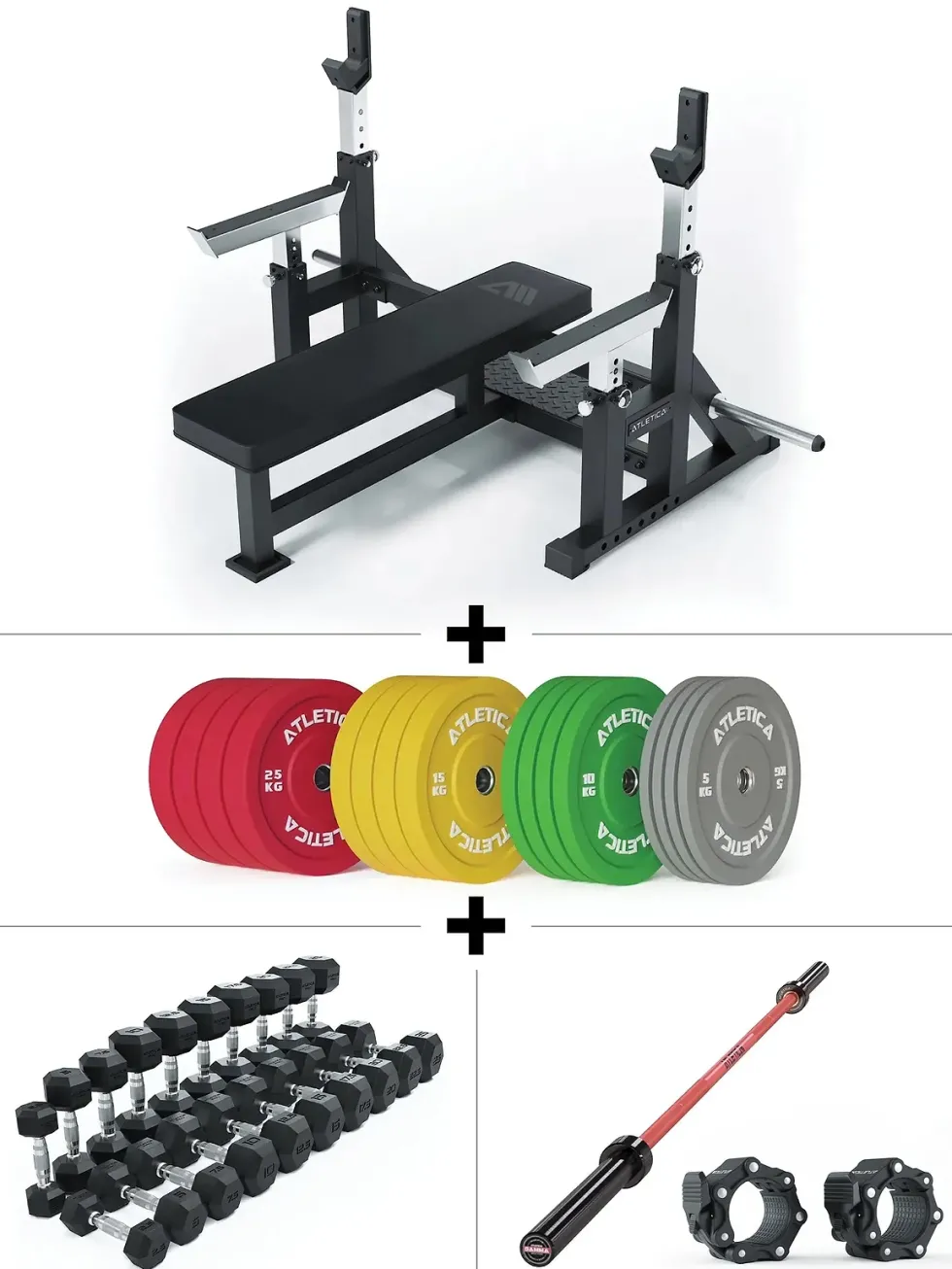 B15 Starter Set | Gamma Sportscar Red | 220kg Plates | Hexagon 2.5-25kg