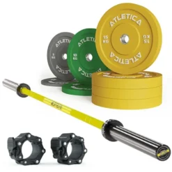 Delta Electric Yellow SET | Color Bumper Plates 90kg | Pro Hantelverschlüsse