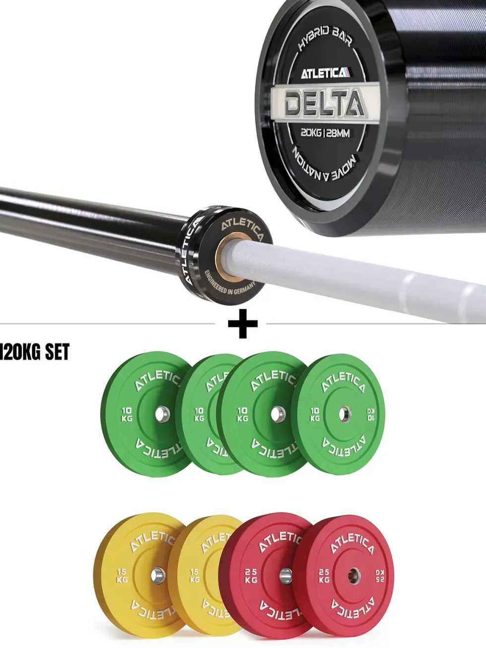 Delta Spectrum Set I Delta Langhantel & 120kg Color Bumper Plates
