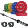 Delta Tripple Black SET | Color Bumper Plates 150kg | Pro Verschlüsse