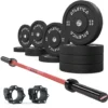 Gamma Langhantel RED | Bumper Plates Schwarz 190kg | Pro Hantelverschlüsse