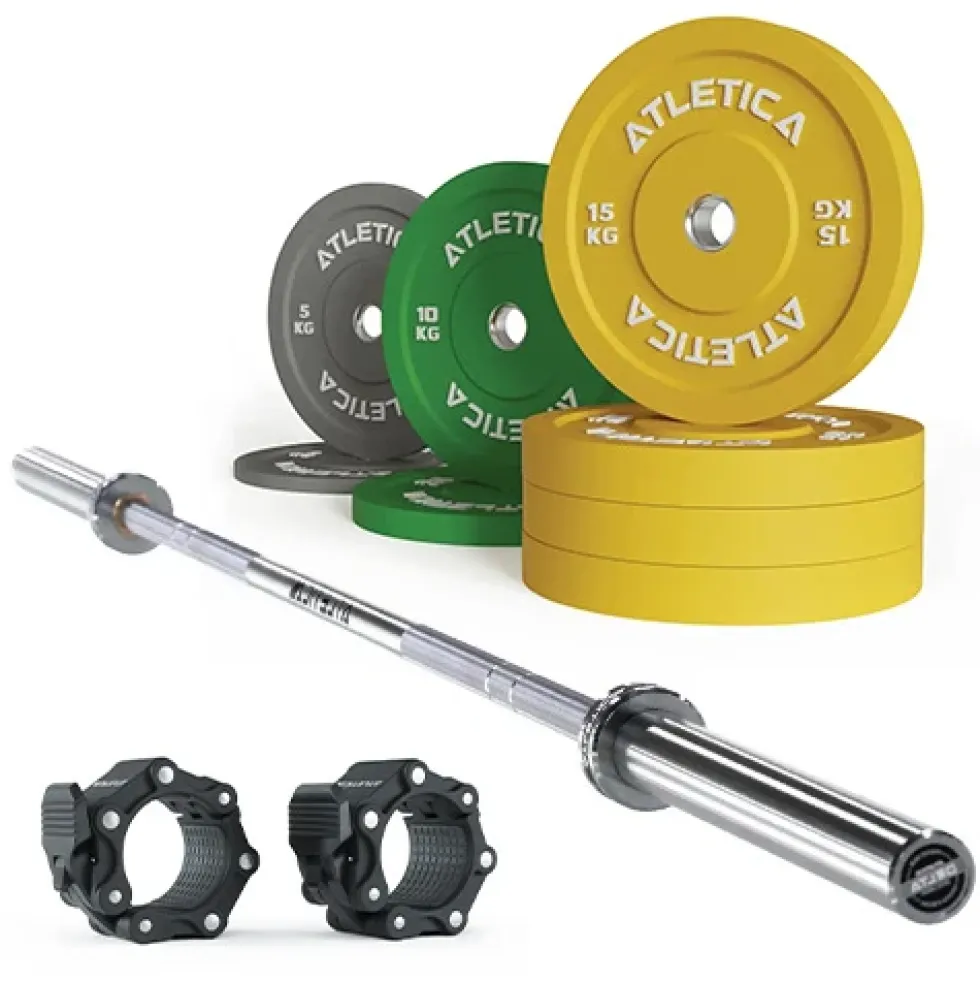 Langhantel Delta Chrome | Color Bumper Plates 90kg | Pro Verschlüsse
