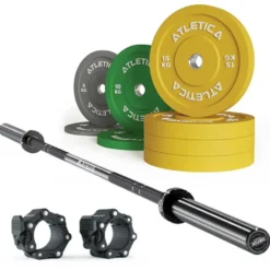 Langhantel Delta Tripple Black | Color Bumper Plates 90kg | Pro Hantelverschlüsse