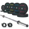 Langhantel Set Alpha I High Temp Bumper Plates 150kg I Pro Verschlüsse