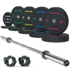 Langhantel Set Alpha I High Temp Bumper Plates 150kg I Pro Verschlüsse