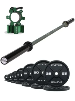 Langhantel Set Beta Military Green I Iron Plates 157.5kg I Aluminiumverschlüsse Military Green