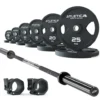 Langhantel Set Delta Tripple Black I 2H Gripper Plates 155kg I Kautschuk Verschlüsse