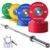 Langhantel Set Gamma Chrome I Competition Bumper Plate Set 190kg I Aluminiumverschlüsse
