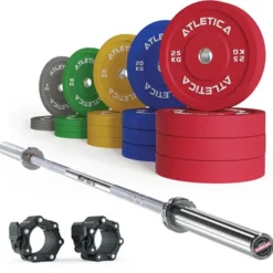 Langhantel Set Gamma Chrome I Color Bumper Plate Set 300kg I Pro Collars