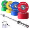 Langhantel Set Gamma Chrome I Competition Bumper Plate Set 300kg I Aluminiumverschlüsse