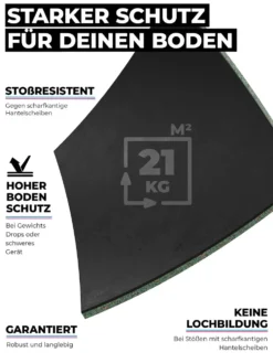 1m² SolidProtect 15mm Bodenschutzmatte