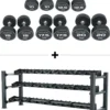 Mammoth Set M | Premium Kurzhantelregal & PU Rundhanteln 10 - 20kg