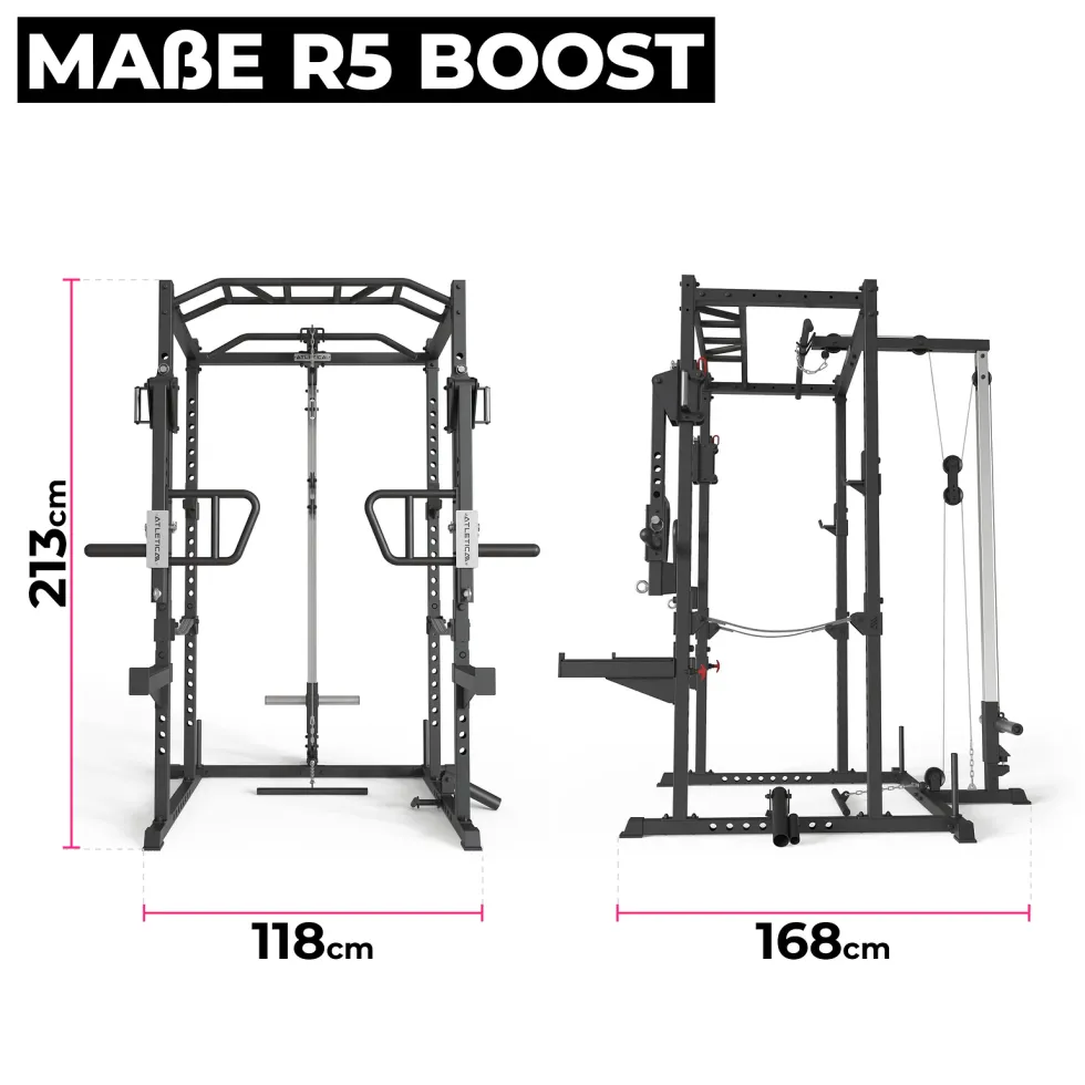 R5 Boost | Power Rack | Latzug- & Rudereinheit | Jammer Arms | 195cm