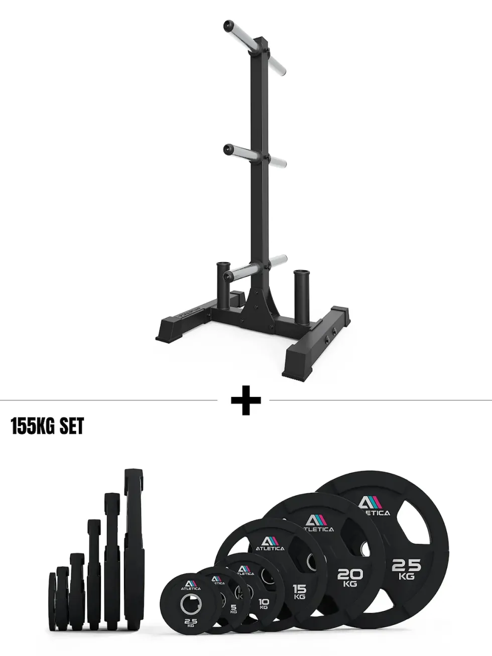 Rhino Grip Set 3H I 155kg 3H Gripper Plates & Rhino Hantelscheibenablage