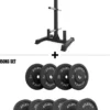 Rhino Set I 150kg Black Bumper Plates & Rhino Hantelscheibenablage